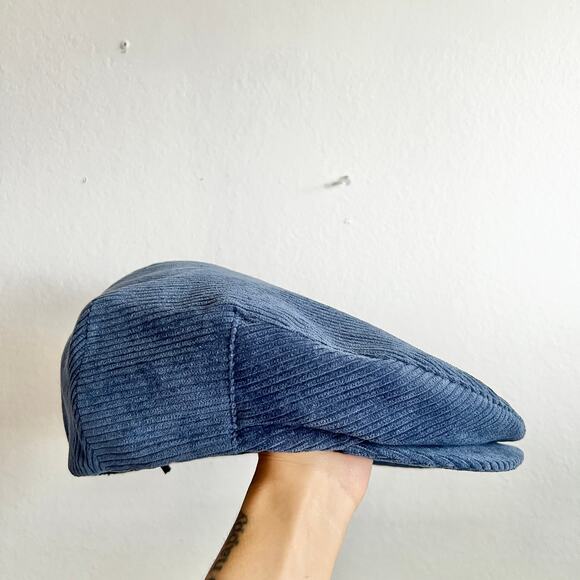 Brixton Blue Corduroy Hooligan Hat Large 7 1/2 Retro Hipster Casual Preppy - Picture 1 of 8